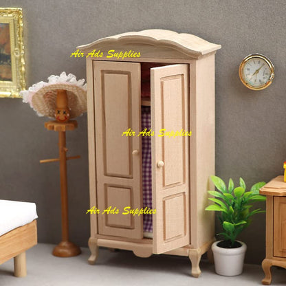 AirAds Dollhouse 1:12 Miniature Furniture Legs Wardrobe Cabinet Legs Unfinished Wood (Set 4pcs)