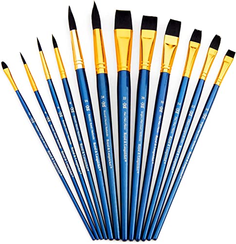 Royal Brush Manufacturing Royal and Langnickel Zip N' Close 12-Piece Brush Set, Soft Black Taklon Royal Brush Manufacturing Company