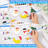 Small Paint Brushes Bulk, Anezus 50 Pcs Flat Tip Round Acrylic Paint Brushes for Kids Classroom Acrylic Watercolor Canvas Face Painting Touch Up anezus