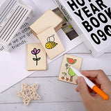 Ruisita 100 Pieces 2 x 3 Inches Unfinished Wood Pieces Rectangle Blank Sharp Corners Wooden Sheets for DIY Arts Craft Project Ruisita