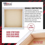 U.S. Art Supply 12 x 12 inch Gallery Depth 1-1/2" Profile Stretched Canvas, 3-Pack - 12-Ounce Acrylic Gesso Triple Primed, Professional Artist U.S. Art Supply