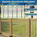 Muzata 50 Pack 36"x3/4" Aluminum Deck Balusters Square Black Deck Railing Stair Porch Staircase Spindles for Wood and Composite Deck, WT13 Muzata