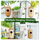 Wodpesur Hummingbird House - Natural Wooden Hummingbird Houses Bird Houses for Outside Hanging, Gardening Gifts Home Decoration, 3 Packs Wodpesur