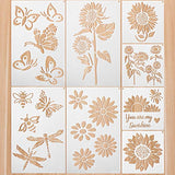 8 Pieces Sunflower Butterflies Painting Stencils for Painting on Wood Flower Butterfly Stencil Kit for Painting on Wall Canvas You are My Sunshine Zonon