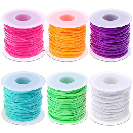 Lanyard String Kit, Cridoz 6Pack Plastic Lacing Cord Gimp String Lanyard Weaving Kit for Bracelets, Keychains, Crafts cridoz