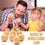 30mm Wood Beads, Bag of 10 Wood Balls for Crafts Unfinished, Wood Rounds for Crafts and DIY Projects AEVVV