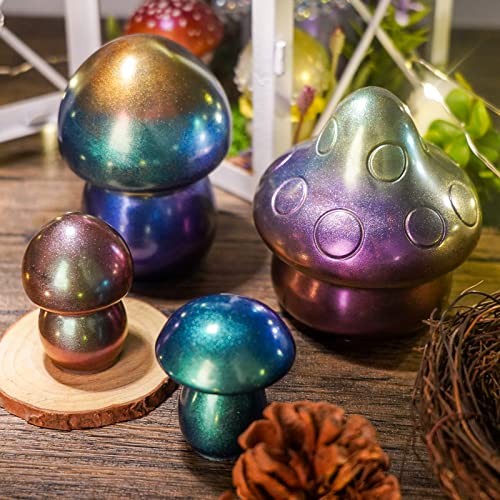 LET'S RESIN Mica Powder, 18 Jar Chameleon Mica Powder, Color Shift Mica Powder for Epoxy Resin/Tumbler, Chrome Powder Pigment for Nails Art, LET'S RESIN