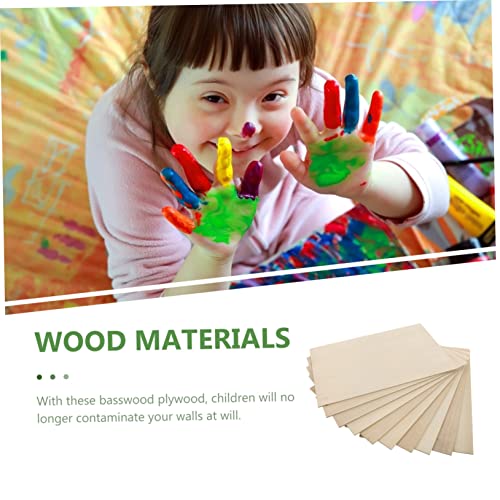KALLORY 10pcs Board Wood Crafts Unfinished Thin Plywood Unfinished Wood Plaques Wood Painting Slice Plywood for Engraving Plywood Wood Slabs Hardwood KALLORY