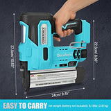 DURATECH 20V Cordless Brad Nailer, 18 Gauge, 2-in-1 Nail/Staple Gun for Upholstery, Carpentry, Including 2.0Ah Rechargeable Battery, 1H Quick DURATECH