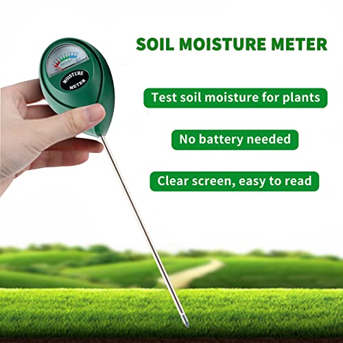 Hathdia Soil Moisture Meter, Plant Water Meter Soil Meter Moisture Sensor Hygrometer for Indoor Outdoor Plant Care,No Battery Needed(Green) Hathdia