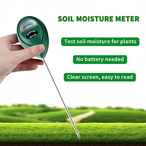 Hathdia Soil Moisture Meter, Plant Water Meter Soil Meter Moisture Sensor Hygrometer for Indoor Outdoor Plant Care,No Battery Needed(Green) - WoodArtSupply