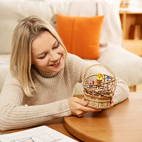 ROKR Classic Edition Orrery Music Box 3D Puzzle Wooden Model Kit for DIY Solar System Craft ROKR