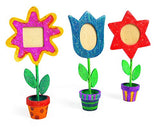 Colorations Wooden Flower Pot Picture Frames, Great Craft Project for Kids, Create a Keepsake, 12 Frames, Ideal Mothers Day or Fathers Day Gift, Colorations