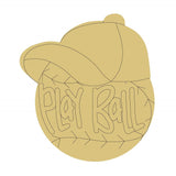 Baseball Design by Line Unfinished Wood Cutout Atheletic Sports Team Door Hanger MDF Shape Canvas Style 2 Art 1 Diverse Woodworking