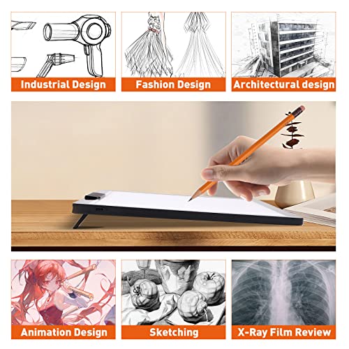 Rechargeable A4 Light Box with Carry Bag, Innovative Stand/Top Clip, iVAOOZE Wireless Light Pad for Cricut Vinyl, Weeding Tools, Diamond Painting, iVAOOZE