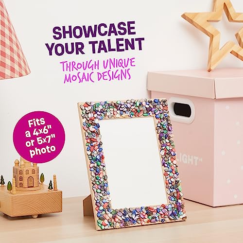 DIY Mosaic Picture Frame Kit for Kids - Arts and Craft Kits for Girls & Boys - Crafts for 6-14 Year Old - Photo Birthday Gifts for Ages 6, 7, 8, 9, Dan&Darci