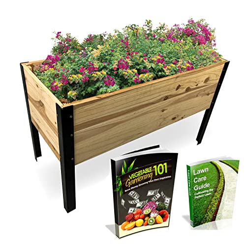 Backyard Expressions Raised Garden Bed, Elevated Wood Planter Box Stand - 35.5" W x 15.5" D x 22" H BACKYARD EXPRESSIONS PATIO · HOME · GARDEN