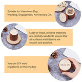 PH PandaHall Ring Box, Wooden Ring Dish Storage Box Wedding Ceremony Wood Ring Bearer Box Rustic Ring Stand Jewelry Holder Storage Case for Valentine PH PandaHall