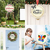 Whaline 10Pcs 18 Inch Valentine's Day Wood Circles for Crafts with Ribbon & Twine Holiday Rustic Round Wooden Signs Blank Wood Slices for Festival Whaline