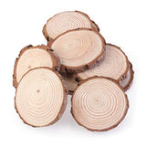 Ciieeo 5pcs Round Wooden Slices Unfinished Wood Discs for DIY Crafts Tree bark Wood Slices DIY Wood Mini Wooden Clips Wood Slices for Crafts with Ciieeo