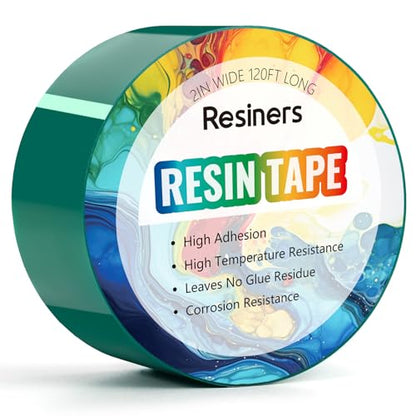 Resiners Resin Tape for Epoxy Resin Molding - 2IN W x 120FT L - Thermal Adhesive Tape, High Temperature Resistance, Easy Peel-Off, Release Resin Tape - WoodArtSupply