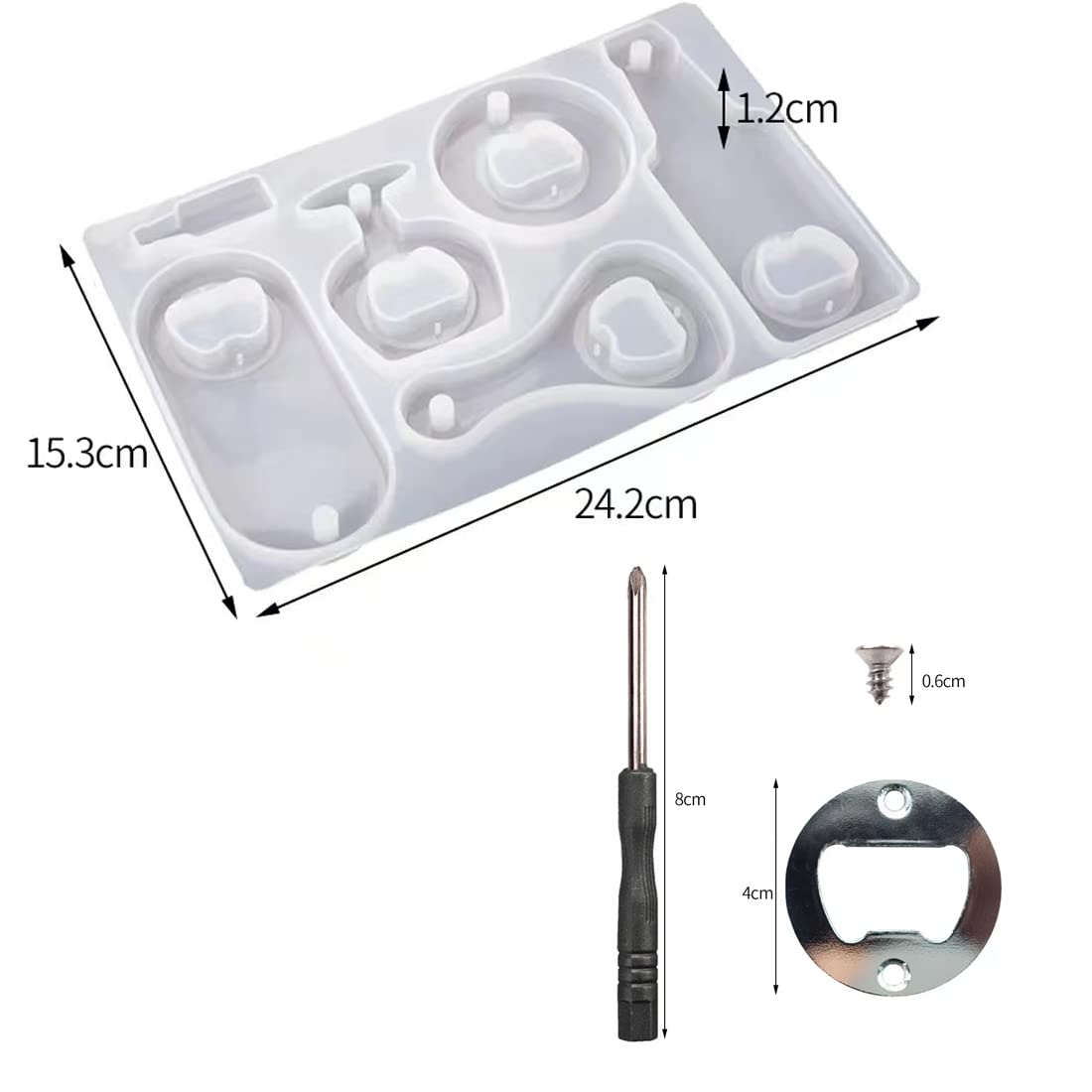 Bottle Opener Resin Molds Kit, Beer Opener Silicone Molds for Epoxy, Resin Jewelry Casting Molds, DIY Crafts Making for Best Gifts. Kizcmvre