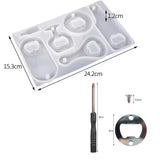 Bottle Opener Resin Molds Kit, Beer Opener Silicone Molds for Epoxy, Resin Jewelry Casting Molds, DIY Crafts Making for Best Gifts. Kizcmvre