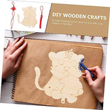 COHEALI 1 Set Wooden Blank Jungle Animals Cutouts Wooden Slice Animals Party Decor Animal Painting Slice Birthday Party Decoration Unfinished Wood COHEALI