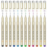 CHARSOCO 01 Micro Pen, Fine Point Pen with 12 Colors, Waterproof Archival Ink, 0.25mm Fineliner Ink Pens for Artist Illustration, Sketching, Anime, CHARSOCO