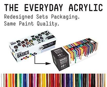 Liquitex BASICS Acrylic Paint Set, 48 x 22ml (0.74-oz) Tube Set - WoodArtSupply