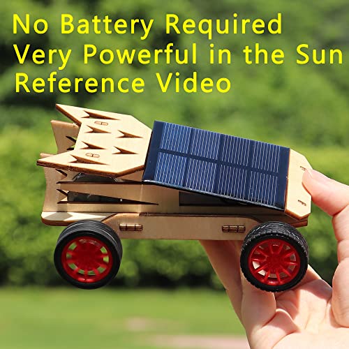 2 Set STEM Kit,Solar Model Car Building Project Science Experiment Assembly 3D Wooden Puzzle Craft,Wireless Remote Control Electric Motor Educational