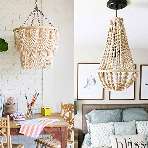 Wooden Beads, 200 Pcs 20mm Wood Beads Unfinished Natural Round Wooden Loose Beads Wood Spacer Beads for Crafts Jewelry Making Garland Making (20mm) Lainrrew