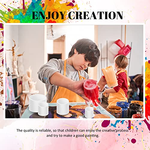 4 Pcs Open Cup Bundle for Acrylic Paint Pour Silicone Leaky Floating Open Cups Acrylic Paint Pouring Open Cups for DIY Resin Acrylic Paint, white Gerrii