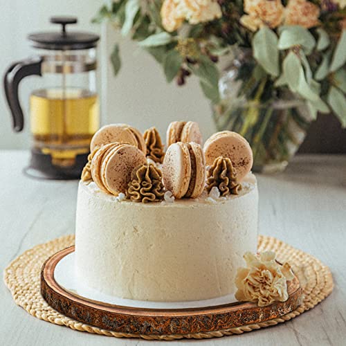 Nicunom 2 Pack Natural Wood Slice, Large 9"-10"/11"-12" Unfinished Rustic Wood Slices Cheese Server Round Wood Board for DIY Crafts Christmas Wedding Nicunom