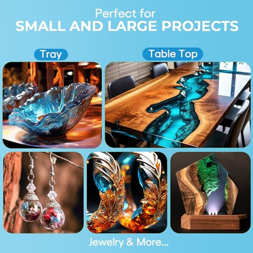2 Gallon Premium Clear Epoxy Resin Kit, High Gloss Casting and Coating for River Table Tops, Art Casting Resin, Jewelry Making, DIY, Tumblers, Molds, JANCHUN