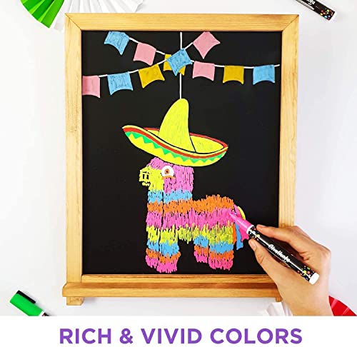 Chalkola 10 Fine Tip Liquid Chalk Markers for Chalkboard Signs, Blackboard, Window, Labels, Bistro, Glass, Car (10 Pack 3mm) - Wet Wipe Erasable Ink Chalkola