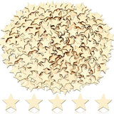 300 Pcs Wooden Stars,Unfinished Wood Star Shape Wood Pieces Wood Cutouts Small Wooden Stars for Craft DIY Memorial Day Flag Day Independence Day DECYOOL