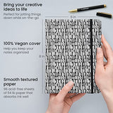 ARTEZA Journal Gift Set, 6 x 8 Inches, 96-Sheet Notebook with Double-Sided Lined Paper and 1 Black Ink Pen, Black and White Design, Office Supplies ARTEZA