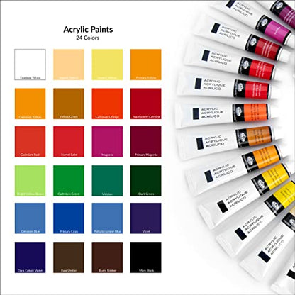 Royal & Langnickel Acrylic Color Artist Tube Paint, 21ml, 24-Pack - WoodArtSupply