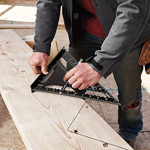 Beslands Aluminum 12-inch Rafter Square Carpenter Measuring Layout Tool Alloy Metal Triangle Ruler Protractor for Woodworking and Carpentry Beslands