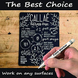 FLYMAX White Paint Pen, 6 Pack 0.7mm Acrylic White Permanent Marker White Paint Pens for Wood Rock Plastic Leather Glass Stone Metal Canvas Ceramic FLYMAX