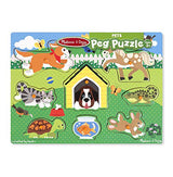 Melissa & Doug World of Animals Wooden Peg Puzzles Set - Pets, Farm, and Safari Melissa & Doug