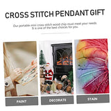 15 Pcs Cross Stitch Wood Pieces Wooden Cross Plate Bookmark Kit Embroidery Frame Wooden Hanging Tags Unfinished Wood Shapes DIY Gift Wooden Cross COHEALI