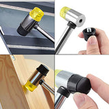 Cionyce Rubber Mallet Hammer, 25mm Dual Head Soft Mallet Hammer Nylon Rubber Hammer, Metal Mallet with 2pc Conversion Head for Jewelry, Leather Cionyce