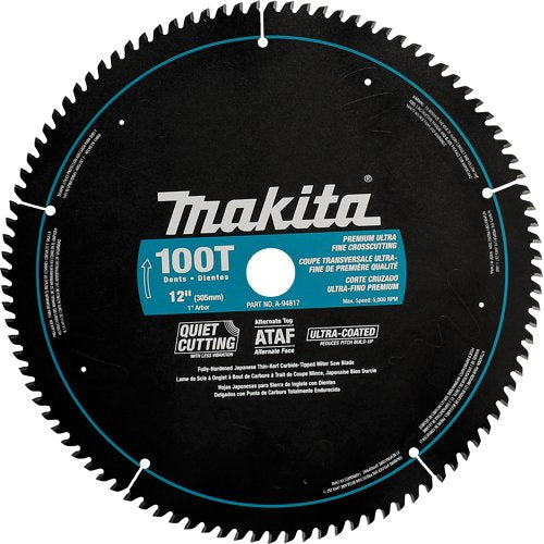 Makita A-94817 12-Inch 100 Tooth Ultra Coated Mitersaw Blade , Black - WoodArtSupply