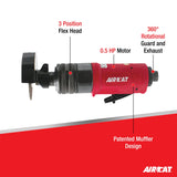 AIRCAT Pneumatic Tools 6530: .5 HP 3-Inch Flex Head Cut-Off Tool 18,000 RPM Free Speed AIRCAT