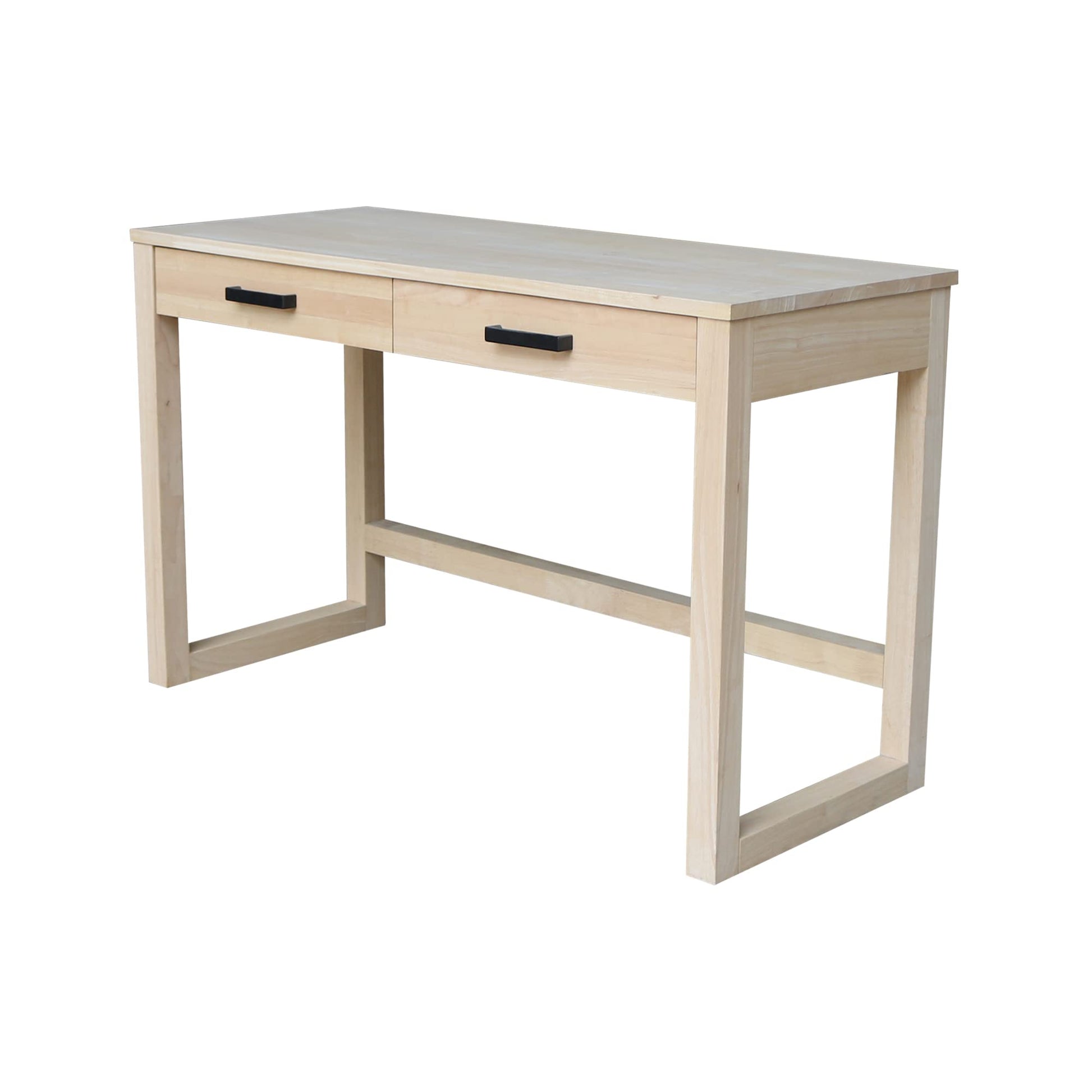 IC International Concepts International Concepts Carson Solid Wood Desk with Two Drawers, Unfinished - WoodArtSupply