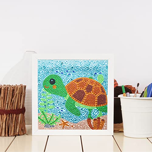 CHWGLFGG 6 Pack 5D Diamond Painting Kits for Kids Beginners, Full Drill Cute Animals Diamond Art Kits, DIY Big Gem Art for Children Ages 6-7-8-9-12, CHWGLFGG