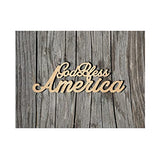 God Bless America Wood Craft,Unfinished Wooden Cutout Art,DIY Wood Sign, Inspirational Farmhouse Wall Plaque,Rustic Home Decor for Home Front Door Arupkeer