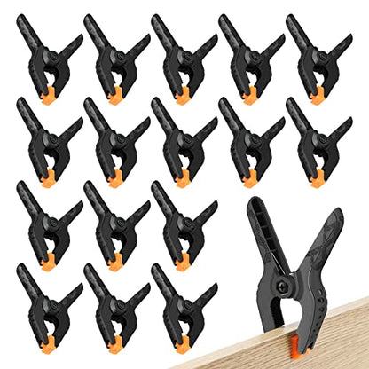 16 Pack Spring Clamps - 3.5 Inch Small Clamps for Backdrop Stand, Heavy Duty Clamps, Plastic Clips for Crafts and Backdrop Clips Clamps - Backdrop - WoodArtSupply